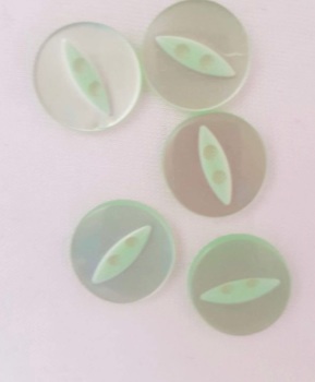 Mint Fisheye Button 11mm (Pack of 15)