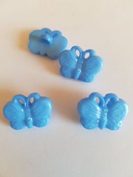 Blue Butterfly Button 18mm (pack of 10)