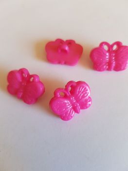 Cerise Butterfly Button 18mm (pack of 10)