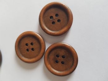 Wooden Button 25mm (Pack of 4) Dark