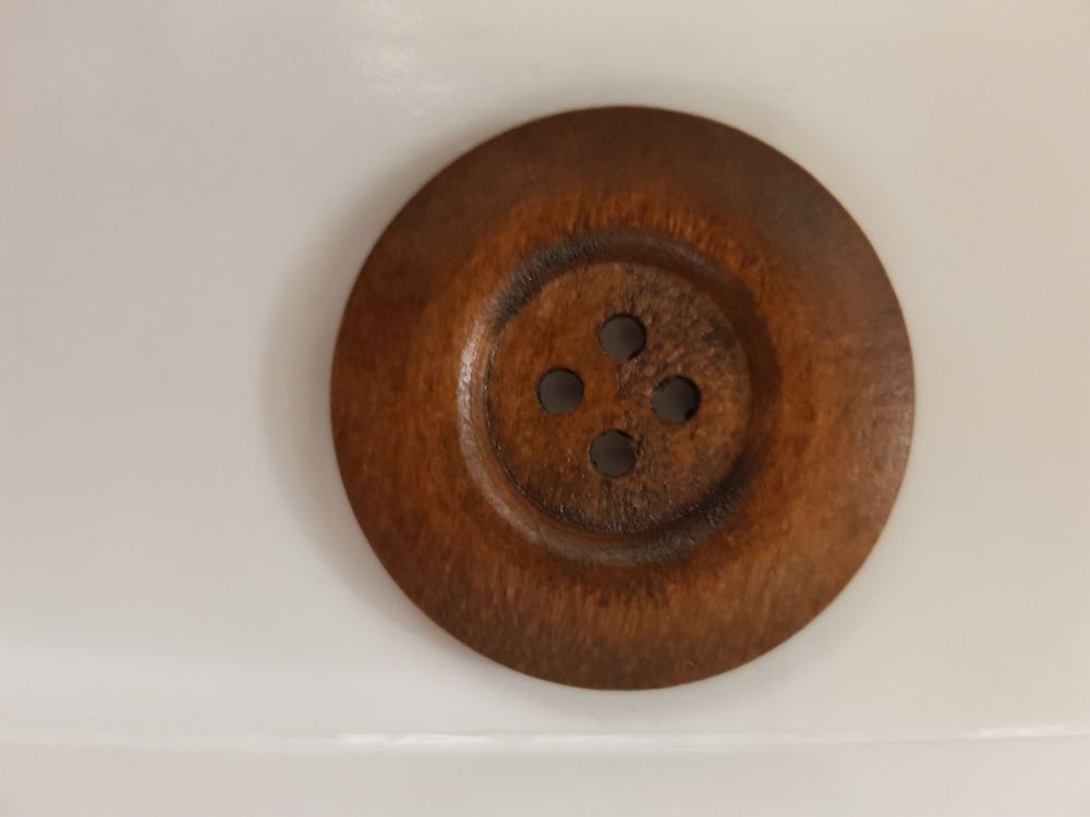 Large Dark Wooden Button 40mm (each)