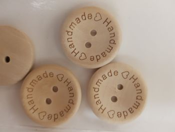 Handmade Wooden Buttons 25mm (pack of 4)