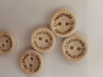 Handmade Wooden Buttons 15mm (pack of 8)