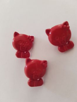 Red (Darker) Cat Buttons (pack of 8)