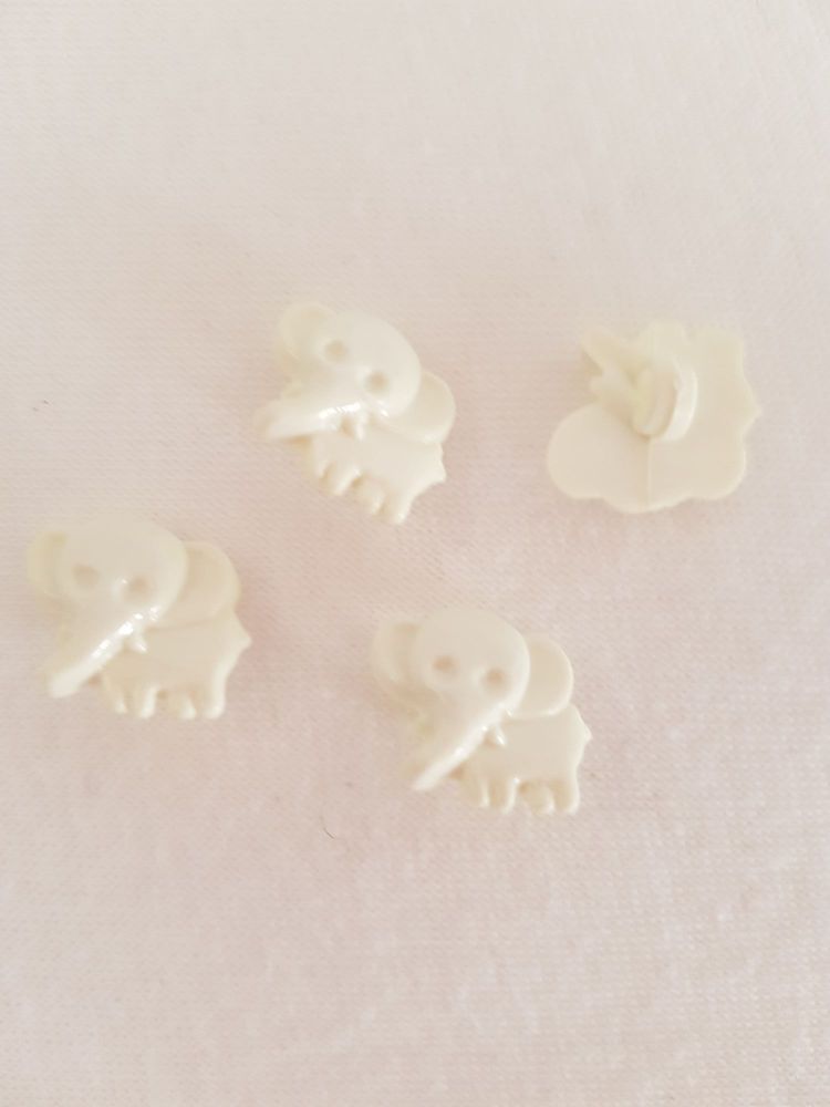 Cream Elephant Buttons (Pack of 8)