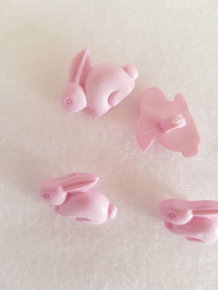 Pink Rabbit Buttons (Pack of 8)