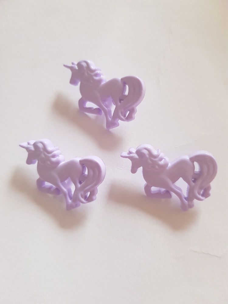Lilac Unicorn Button - 25mm (Pack of 3)