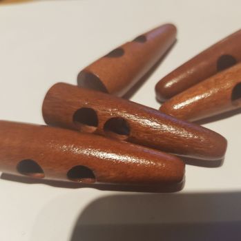 Reddish Brown Wooden Toggle 50mm (pack of 2)