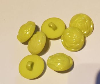 Green Rose Button 17mm (Pack of 10)
