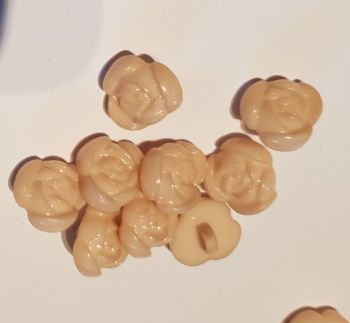 Beige Rose Buttons 13mm (Pack of 10)