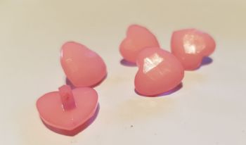 Pink Heart Buttons 14mm (Pack of 10)