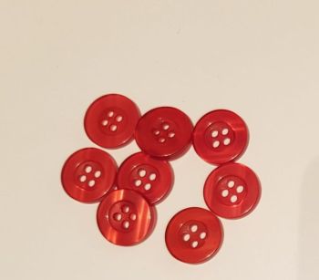 Red 4 hole Buttons 15mm (Pack of 10)
