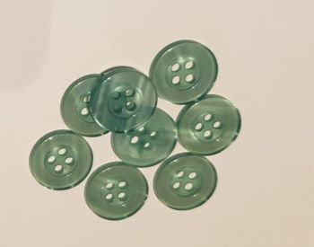 Green 4 hole Buttons 15mm (Pack of 10)