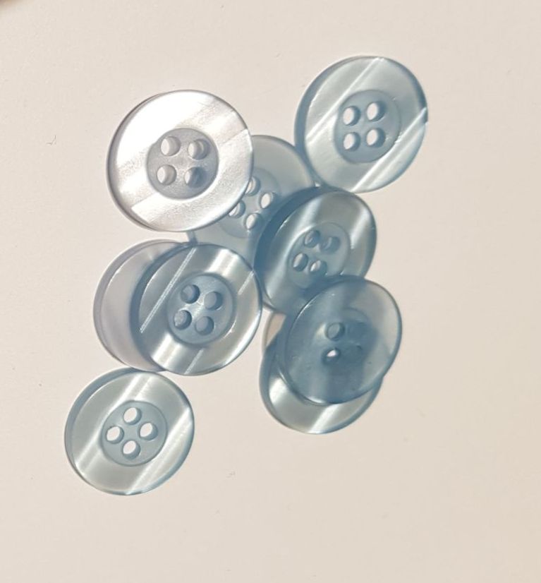 Blue 4 hole Buttons 15mm (Pack of 10)