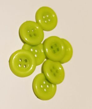 Green 4 hole / Raised edge Buttons 18mm (Pack of 8)