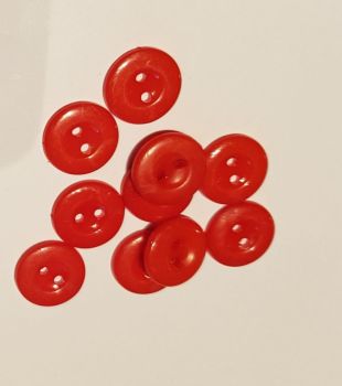 Red Buttons 15mm (Pack of 10)