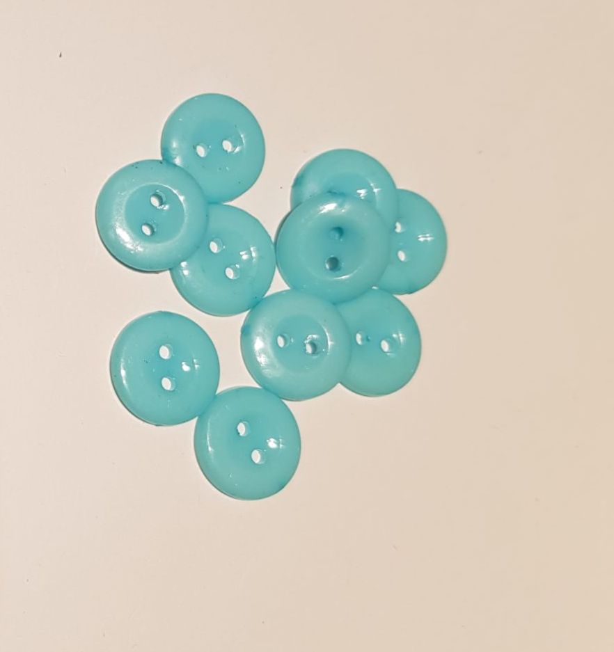 Turquoise Buttons 15mm (Pack of 10)