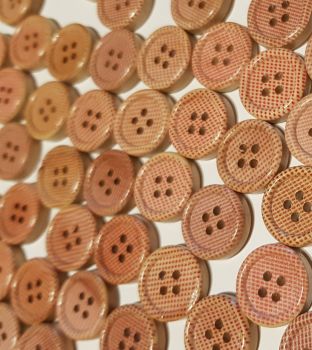 Spot Wooden Buttons - Random Mix of Pinks/Red 15mm (Pack of 12) Was £1