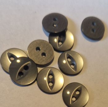 Grey Fisheye Button 11mm (Pack of 15)