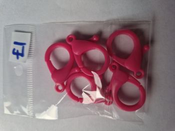 Plastic Lobster Clip (Pack of 5) Pink