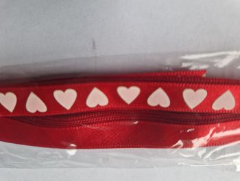 Red / Heart  Ribbon 9mm (2 metre pack)