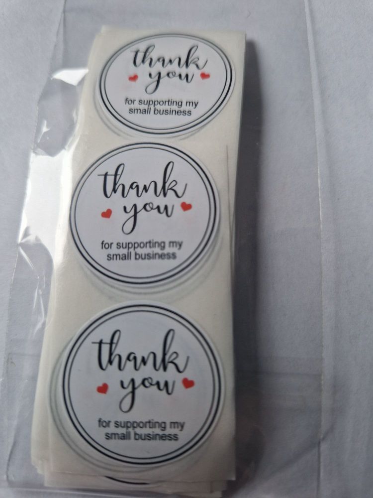 Thank you for Supporting my small business Stickers 25mm each (Pack of 50)