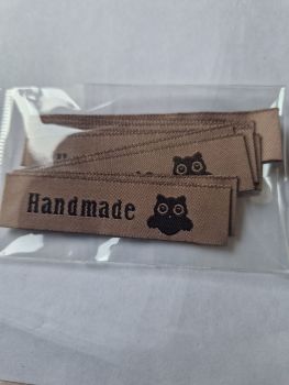 Handmade Label -  Brown 60x15mm (Pack of 10)