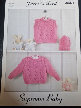 Baby Jumper / Slipover Knitting Pattern JB205 James C Brett