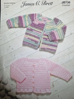 Baby Cardigan Crochet Pattern JB736 James C Brett