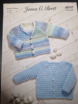 Baby Cardigan Crochet Pattern JB737 James C Brett