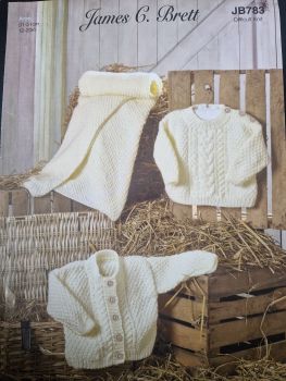 Baby Cardigan /  Jumper / Blanket Knitting Pattern JB783James C Brett