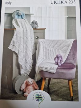 Baby Blanket Knitting Pattern UKHKA 233