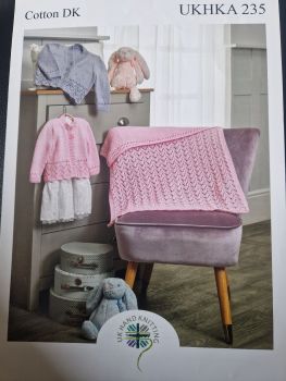 Baby Cardigan/ Blanket Knitting Pattern UKHKA 235