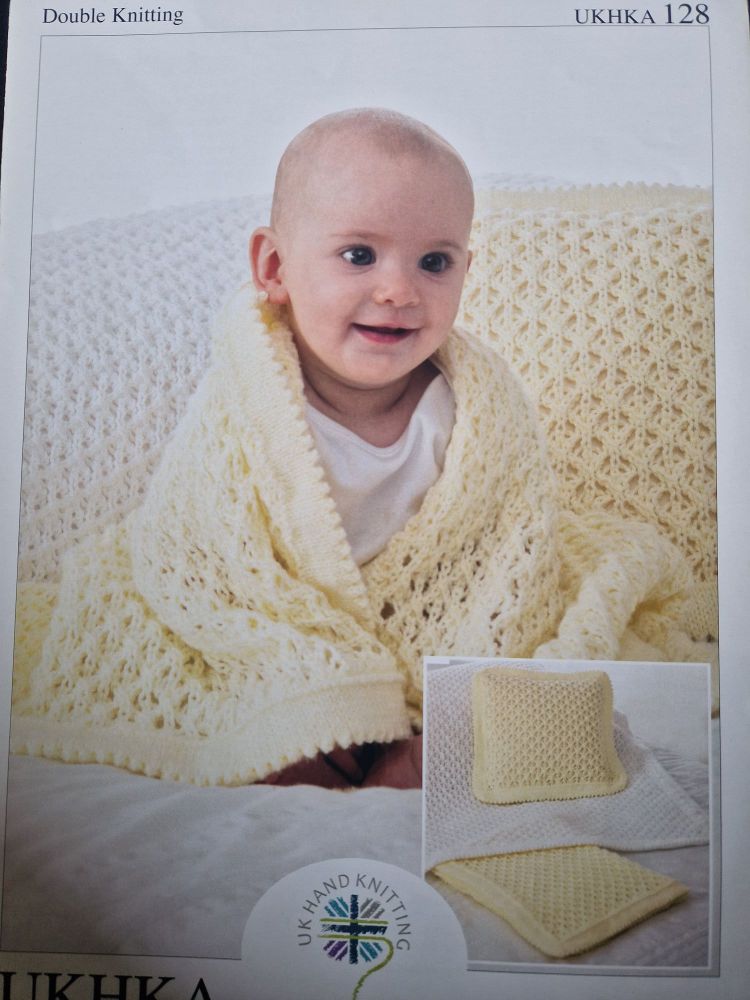 Baby Blanket / Cushion  Knitting Pattern UKHKA 128