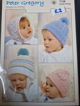 Baby Hat  Knitting Pattern 7158 Peter Gregory