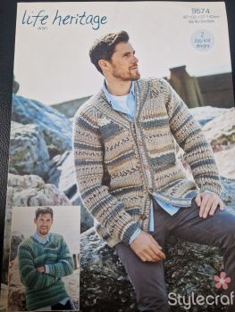Adult Jacket Jumper  Knitting Pattern 9574 Stylecraft