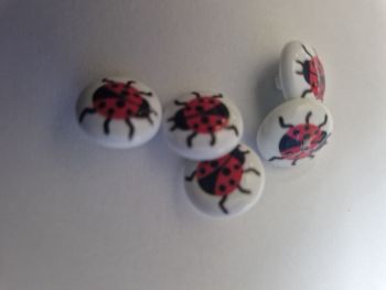 Ladybird Buttons 15mm (Pack of 5)