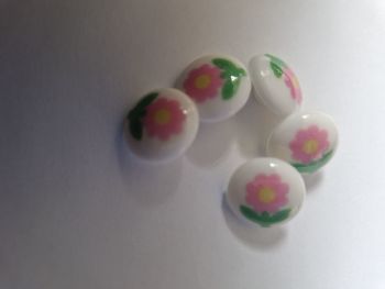 Flower - Pink Buttons 15mm (Pack of 5)