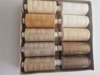 Coats Moon Thread - Pack of 10 - Creams/ Beige/ Browns