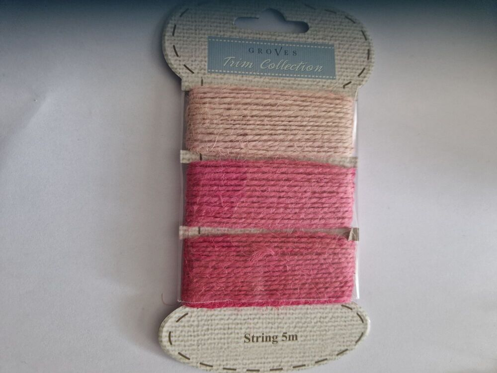 Jute String / Trim - Pink