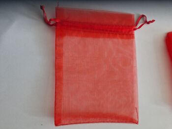 Organza Bags Red  138mmx94mm approx (Pack of 6)