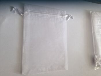 Organza Bags White 144mmx100mm approx (Pack of 6)
