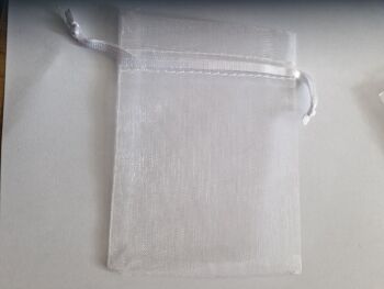 Organza Bags White 90mmx70mm approx (Pack of 6)