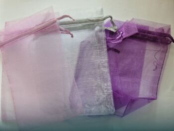 Organza Bags Lilac / Grey / Purple 150mmx95mm approx (Pack of 6)