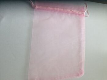 Organza Bags Pink 180mmx130mm approx (Pack of 5)