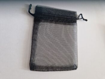 Organza Bags Black 90mmx70mm approx (Pack of 6)