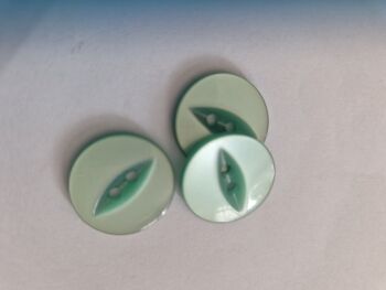 Aqua/Green Fisheye Button 19mm (Pack of 8)