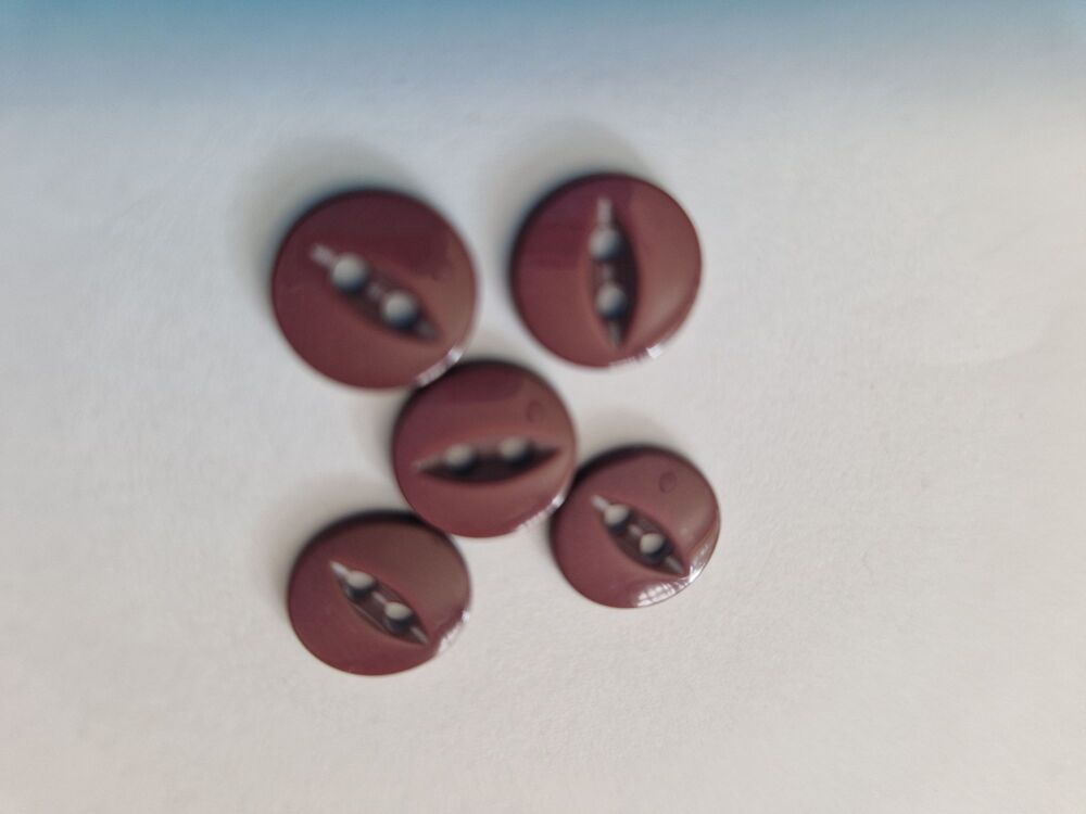 Wine Fisheye Button 11mm (Pack of 15)
