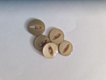 Beige Fisheye Button 11mm (Pack of 15)