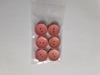Pink Wooden Buttons 20mm (6 pack)